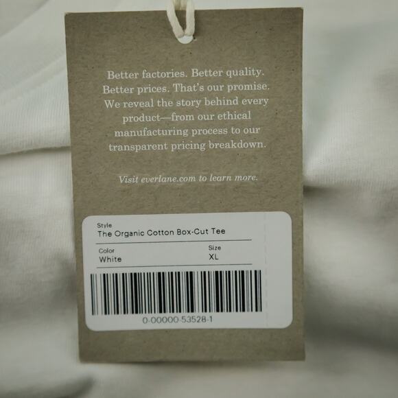 Everlane Size XL White Essential Box Cut Crew Neck Short Sleeve Cotton Knit Top - Picture 7 of 9